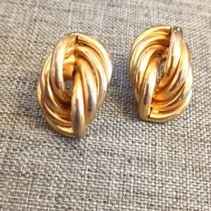 Gold-Tone Twisted Knot Clip-On Earrings - Women Jewelry Earrings